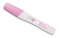 A picture of a positive pregnancy test