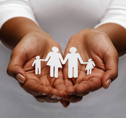 A picture of a pair of hands holding a family paper chain