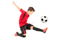 Boy playing football